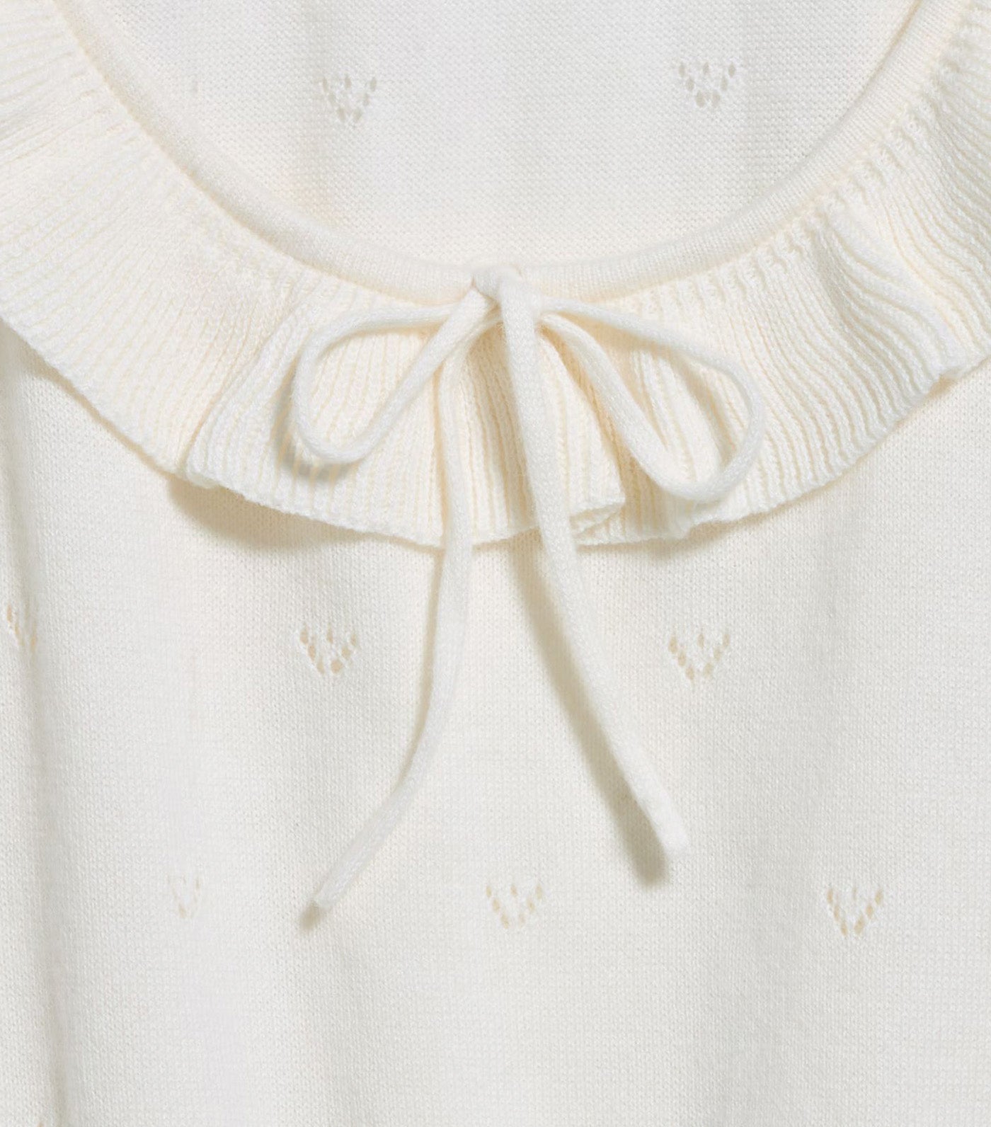 SoSoft Cotton Tie-Front Pointelle Tank Top Creme De La Creme
