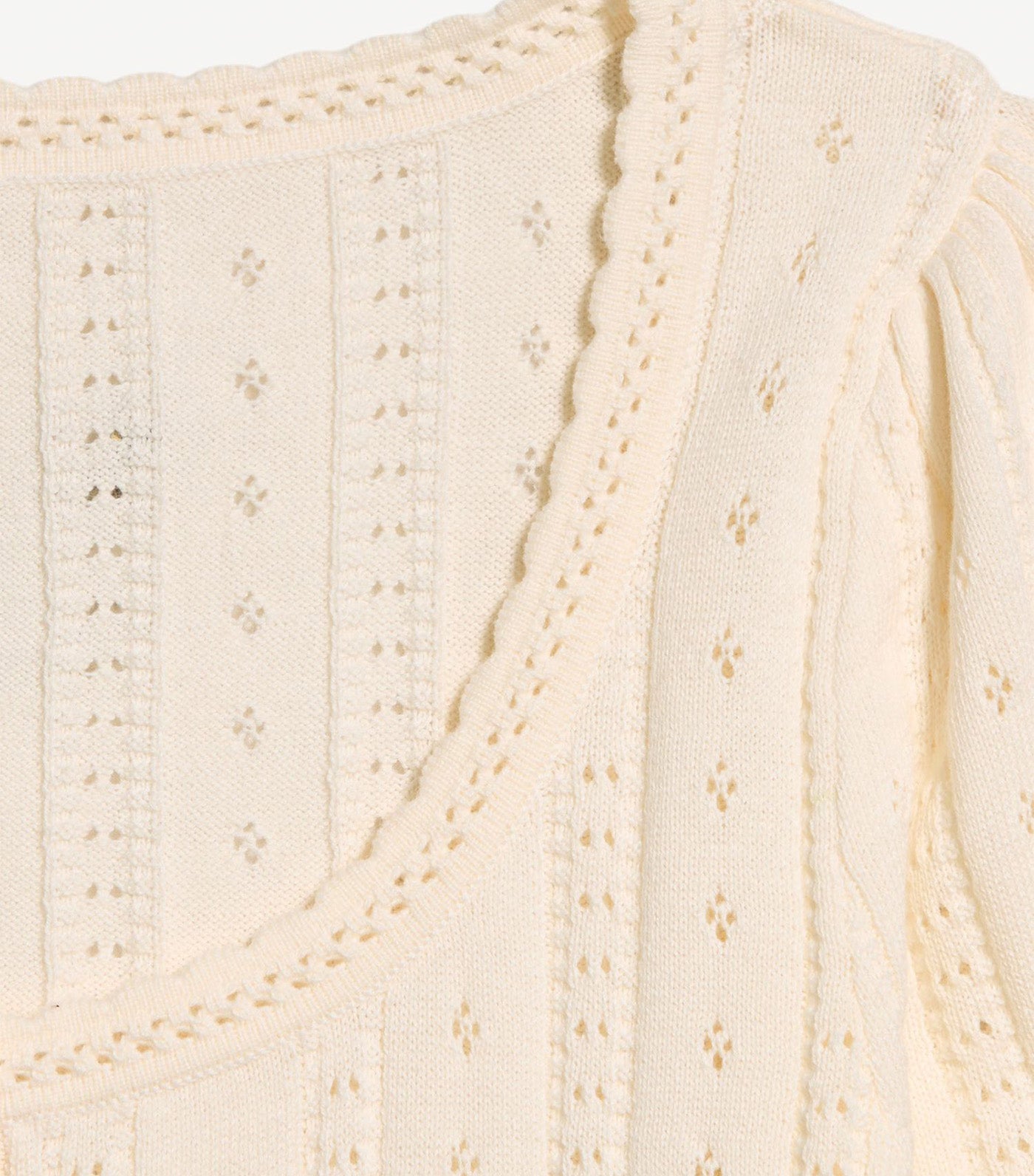Seaside Cotton Short-Sleeve Button-Down Sweater Creme De La Creme