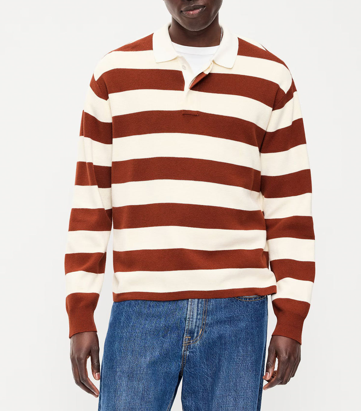 Long-Sleeve Rugby Polo Russet Brown