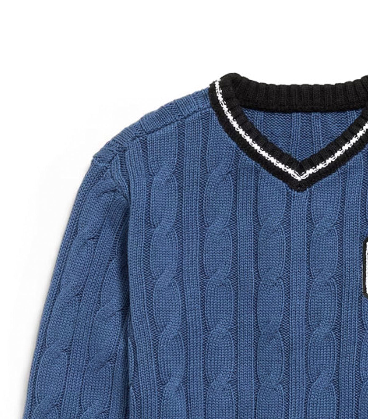 Oversized Long-Sleeve Graphic Sweater for Toddler Boys Pacific Blue