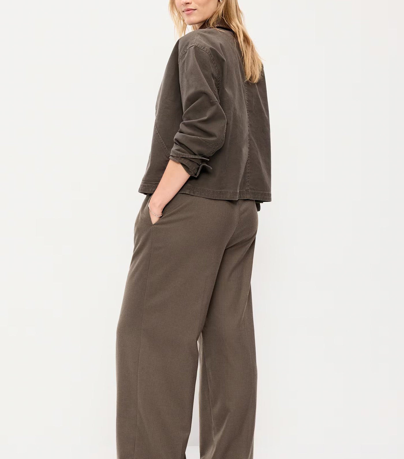 High-Waisted Wide-Leg Trouser Surface Brown