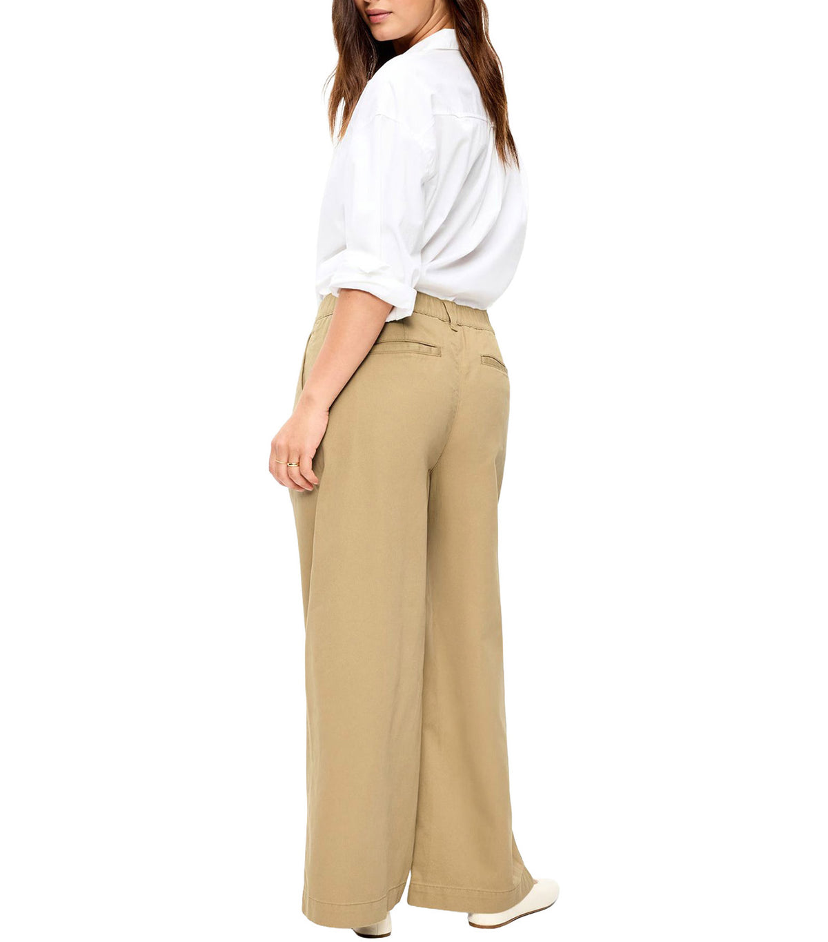 Mid-Rise Pleated Wide-Leg Pants Teakwood