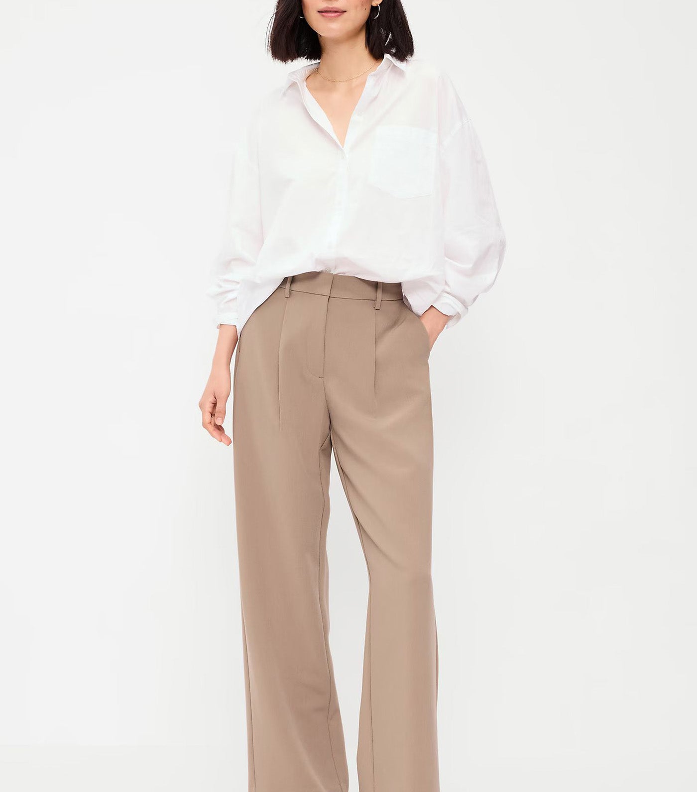 Extra High-Waisted Taylor Wide-Leg Trouser Pants Sedimentary