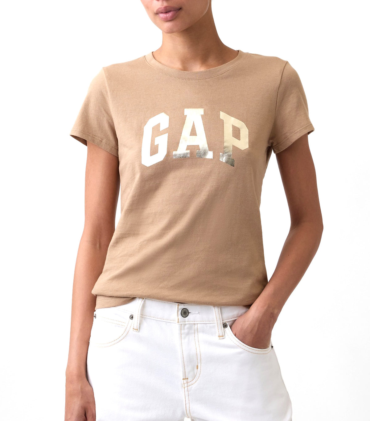 Logo T-Shirt Camel Hair Brown