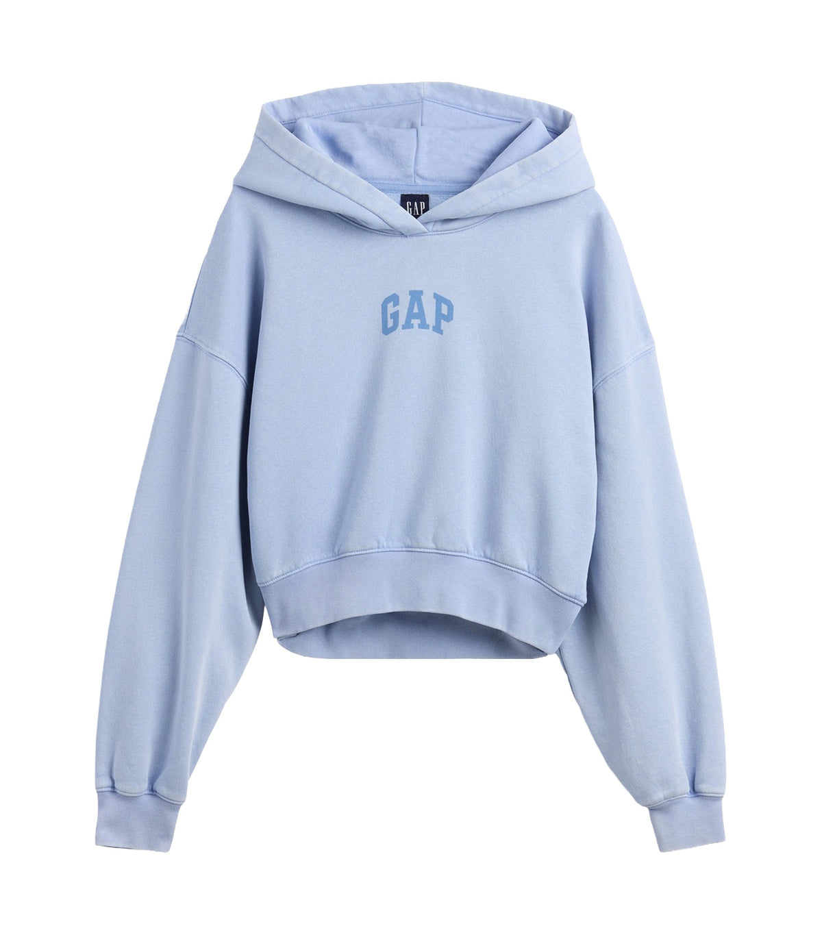 VintageSoft Crop Logo Hoodie Air Stream Blue