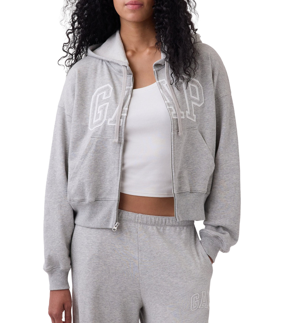 Oversized Logo French Terry Zip Hoodie B08
