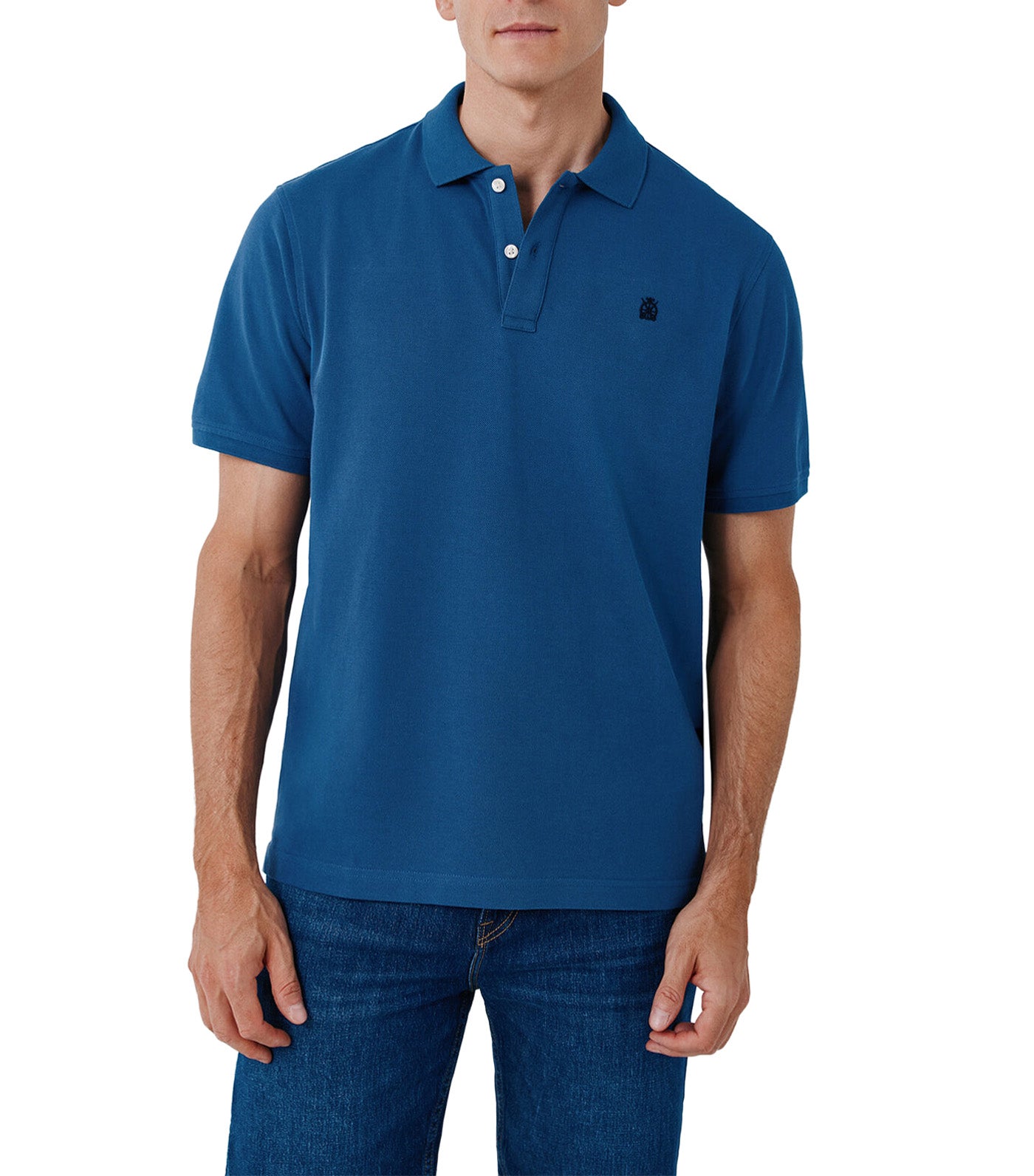 Pique Basic Polo Shirt Medium Blue