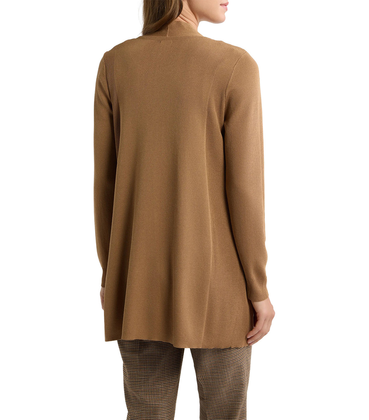 Pacifica Open Neck Long Sleeve Cardigan Sweater Vicuna