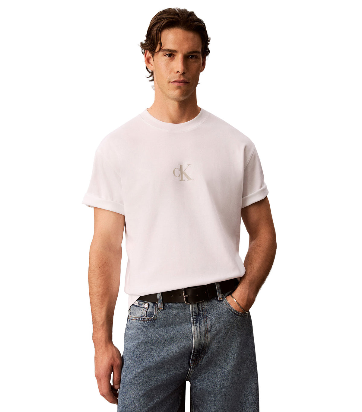 Relaxed Sleek Interlock Monologo Tee Bright White