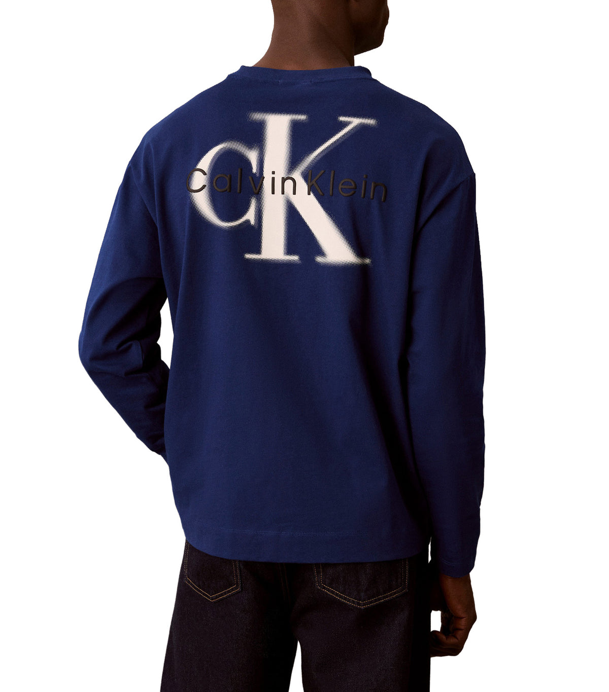 Long-Sleeve Oversized Monologo Tee Estate Blue