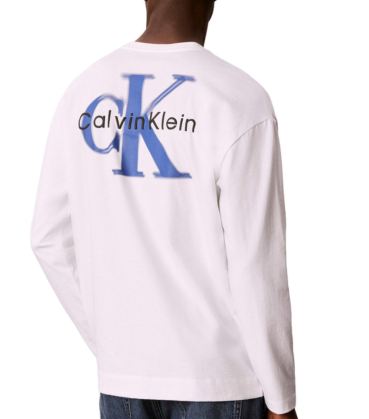 Long-Sleeve Oversized Monologo Tee Bright White