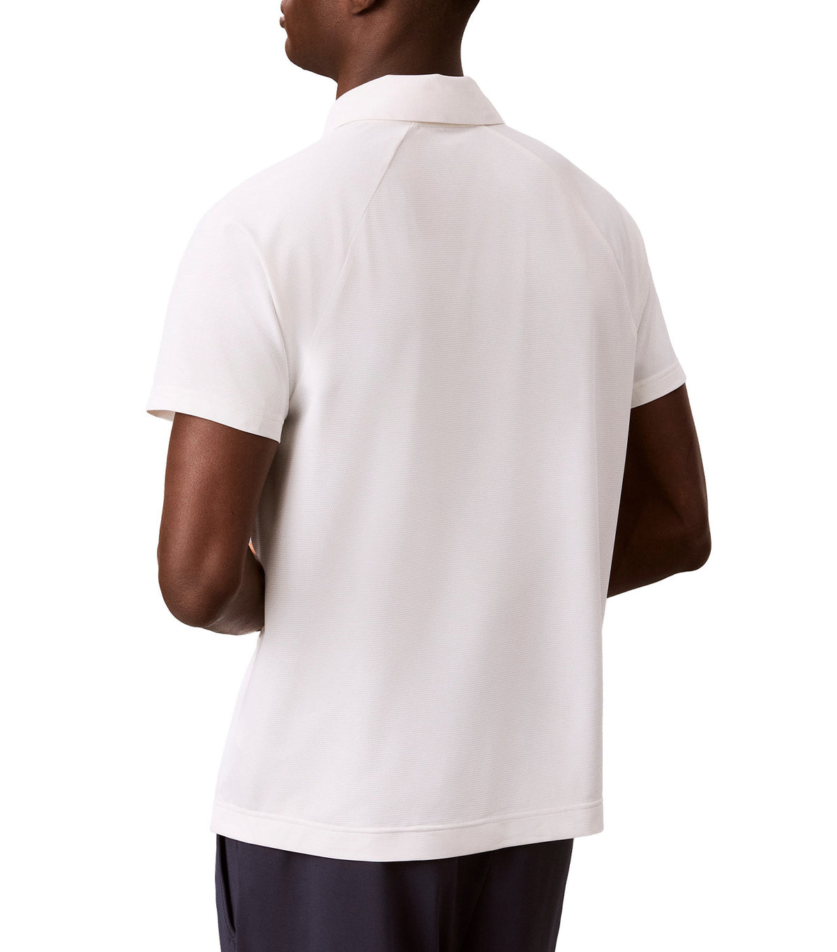 Pique Zip Polo Shirt Classic White