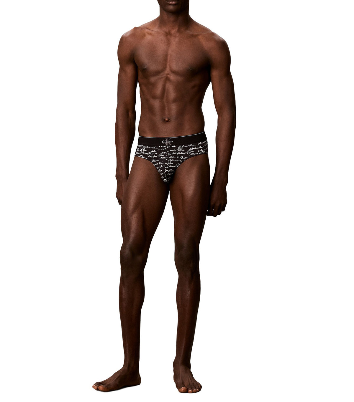 Hip Brief Cursive Calvin Black