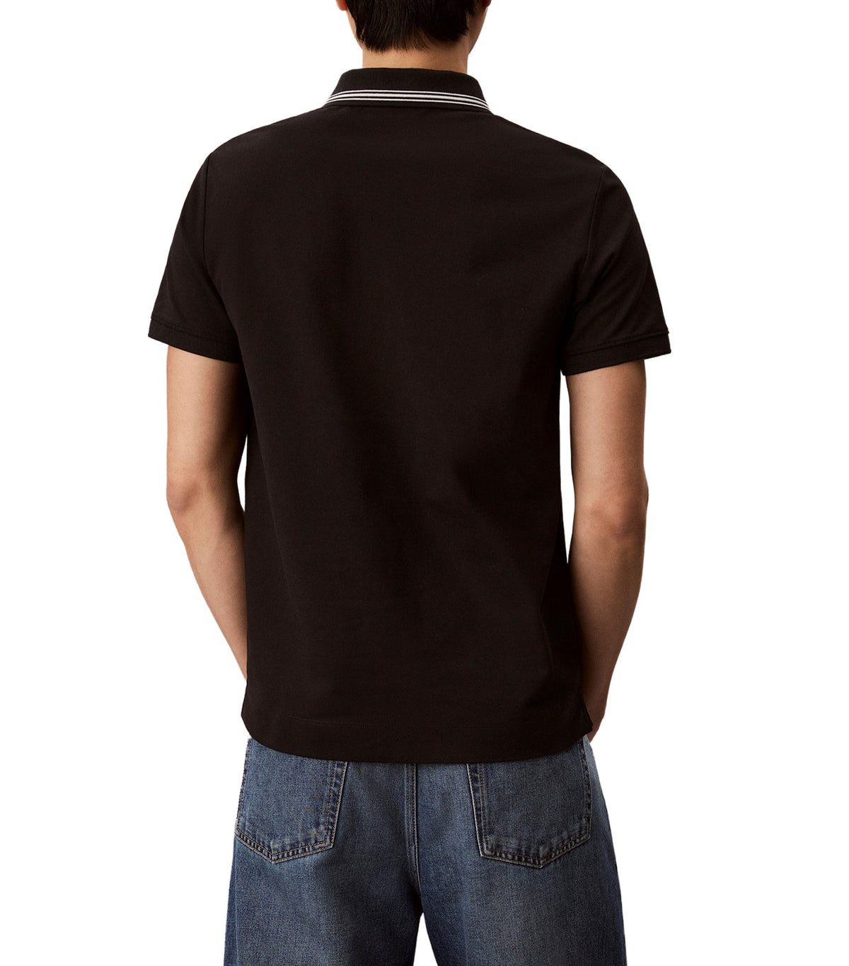 Slim Cooling Pique Tip Polo Black