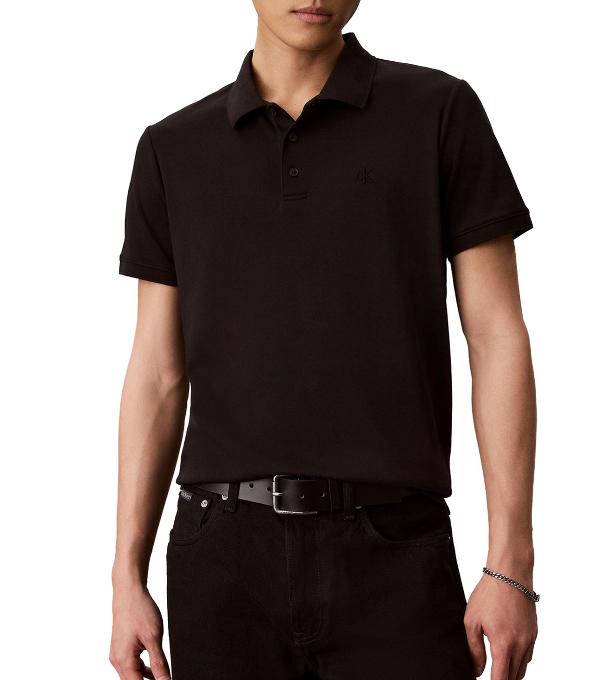 Slim Sleek Interlock Polo Black
