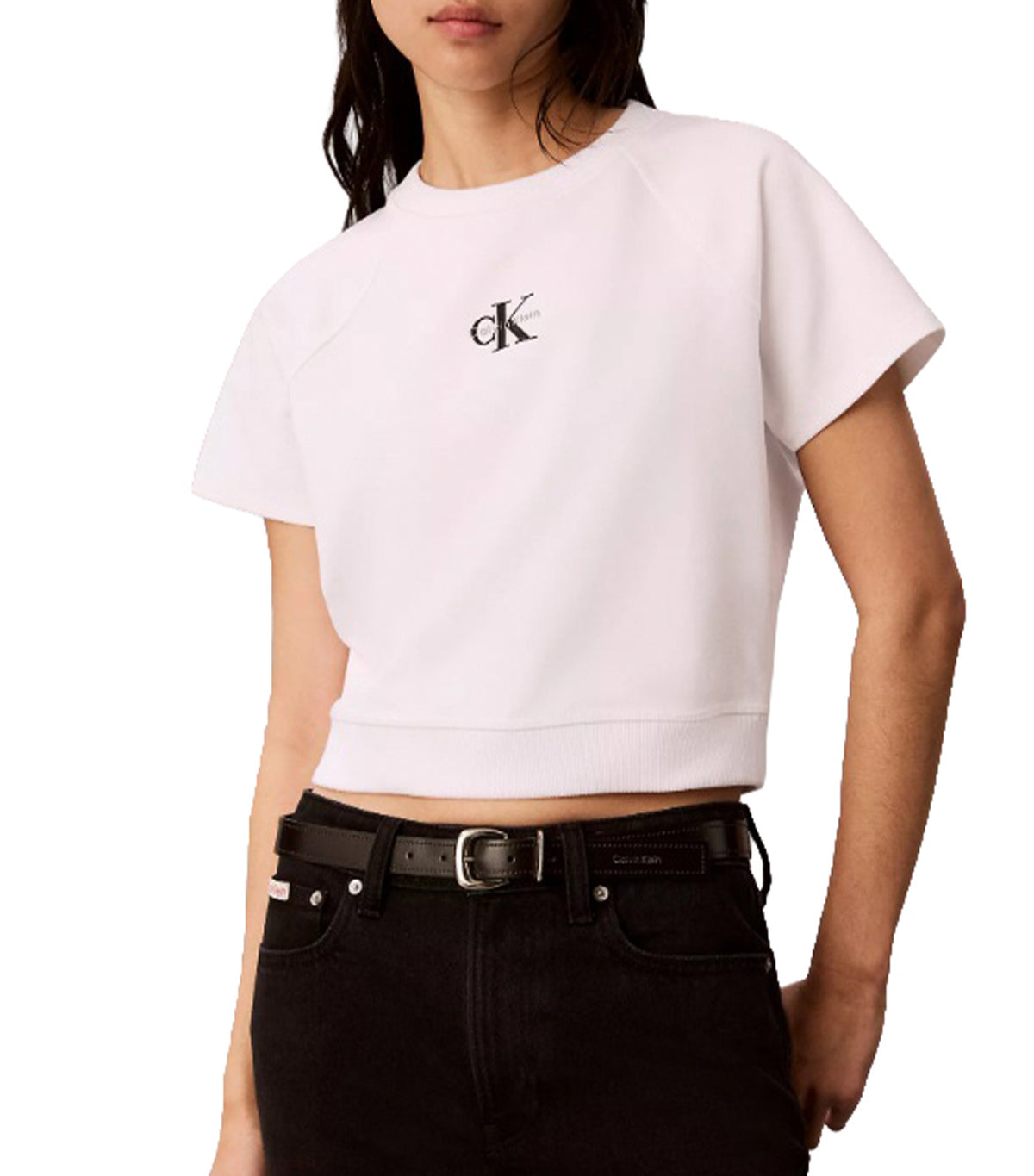 Monologo Interlock Cropped Tee Bright White