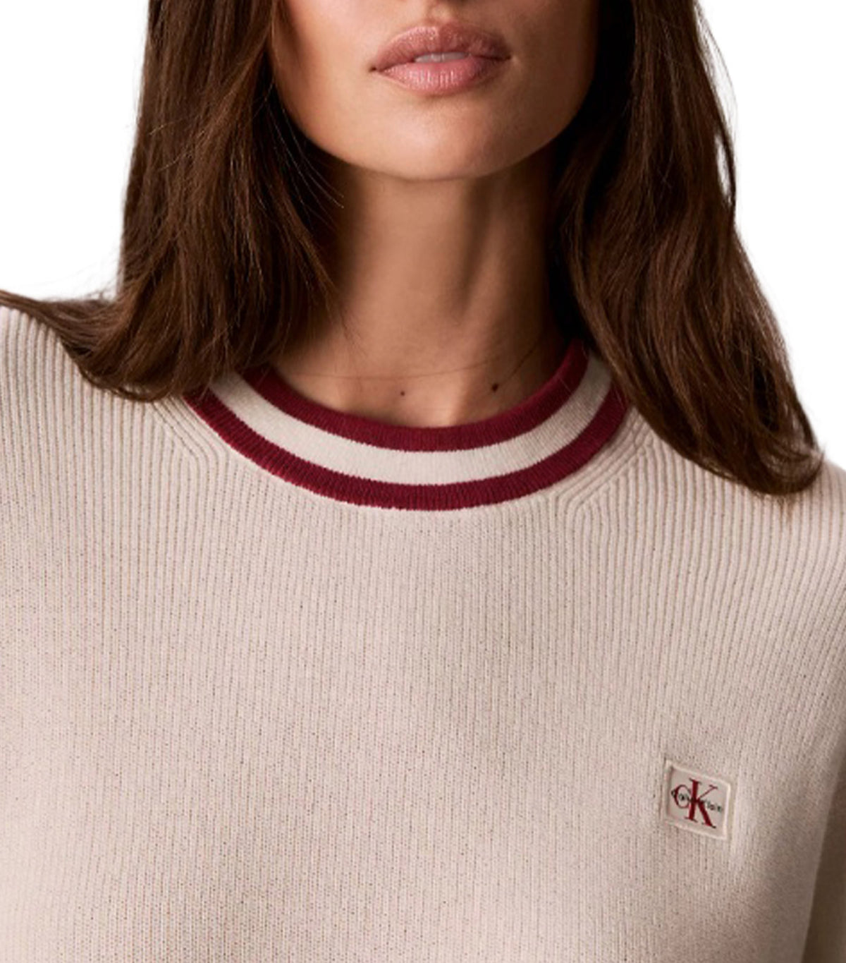 Woven Label Crewneck Sweater Tofu