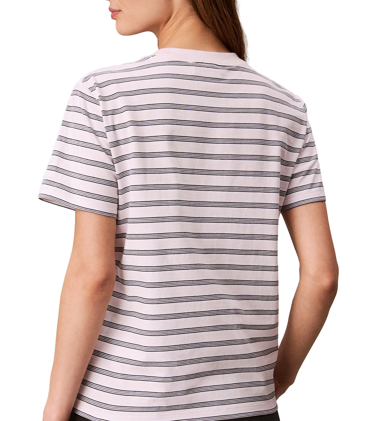 Classic Stripe Monologo Tee Dylan Stripe Crystal Blush