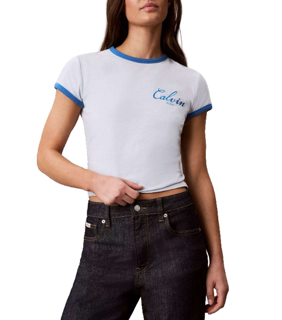 Slim Baby Varsity Logo Ringer Tee Plein Air