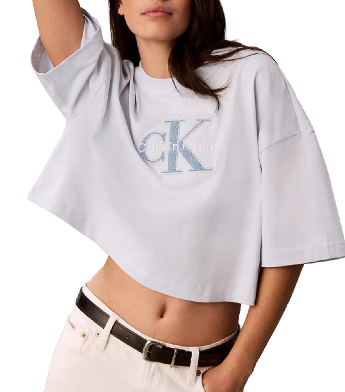 Cropped Denim Monologo Tee Plein Air