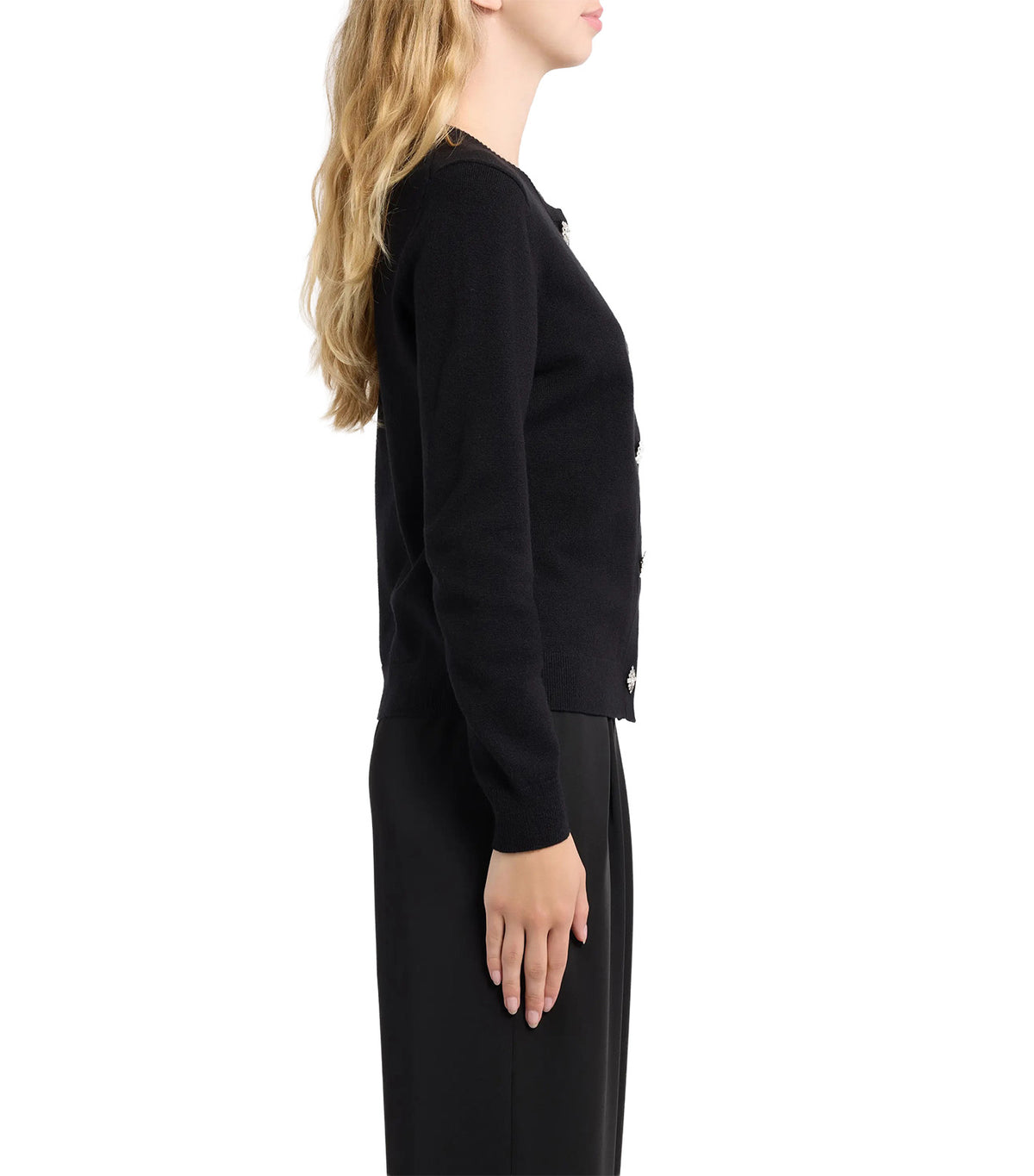 Novelty Button Cardigan Black