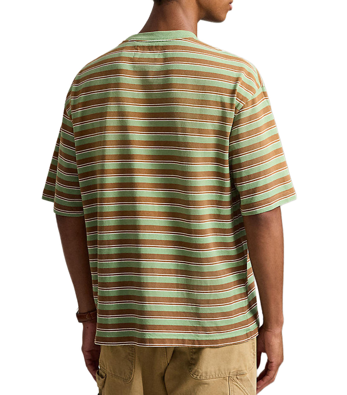 Men's Relaxed Fit Striped Jersey T-Shirt Green