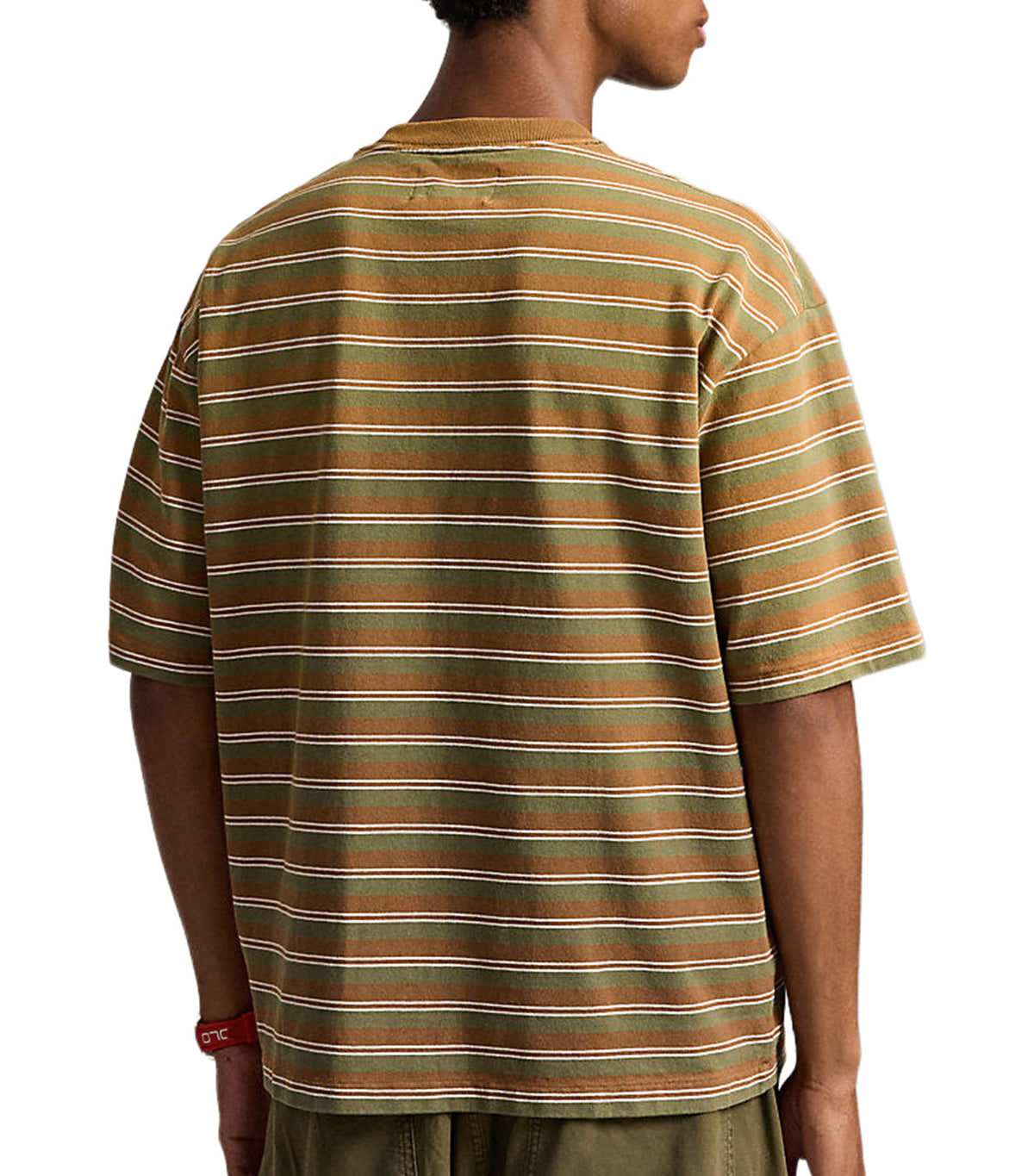 Men's Relaxed Fit Striped Jersey T-Shirt Brown