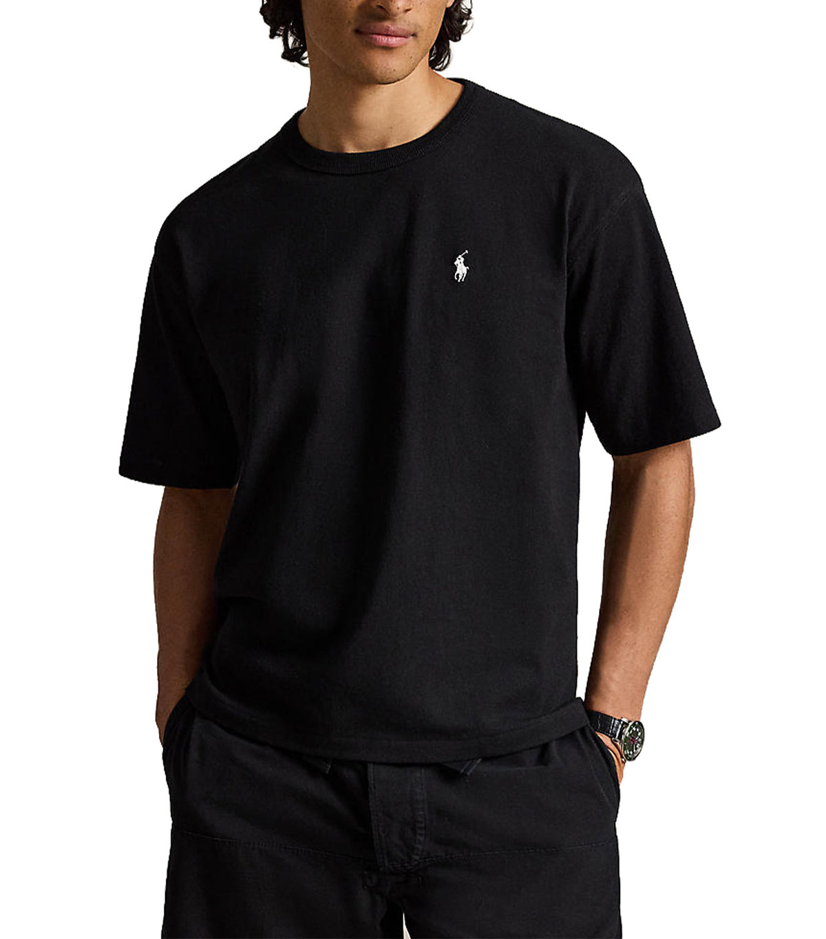 Men's Relaxed Fit Jersey Crewneck T-Shirt Black