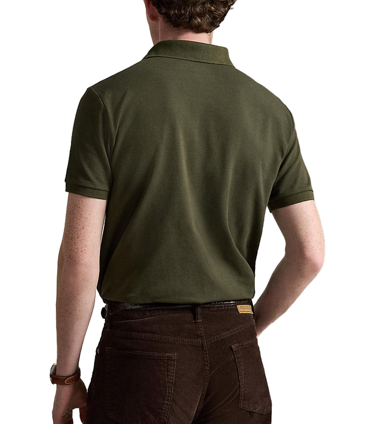 Men's Custom Slim Fit Stretch Mesh Polo Shirt Dark Green