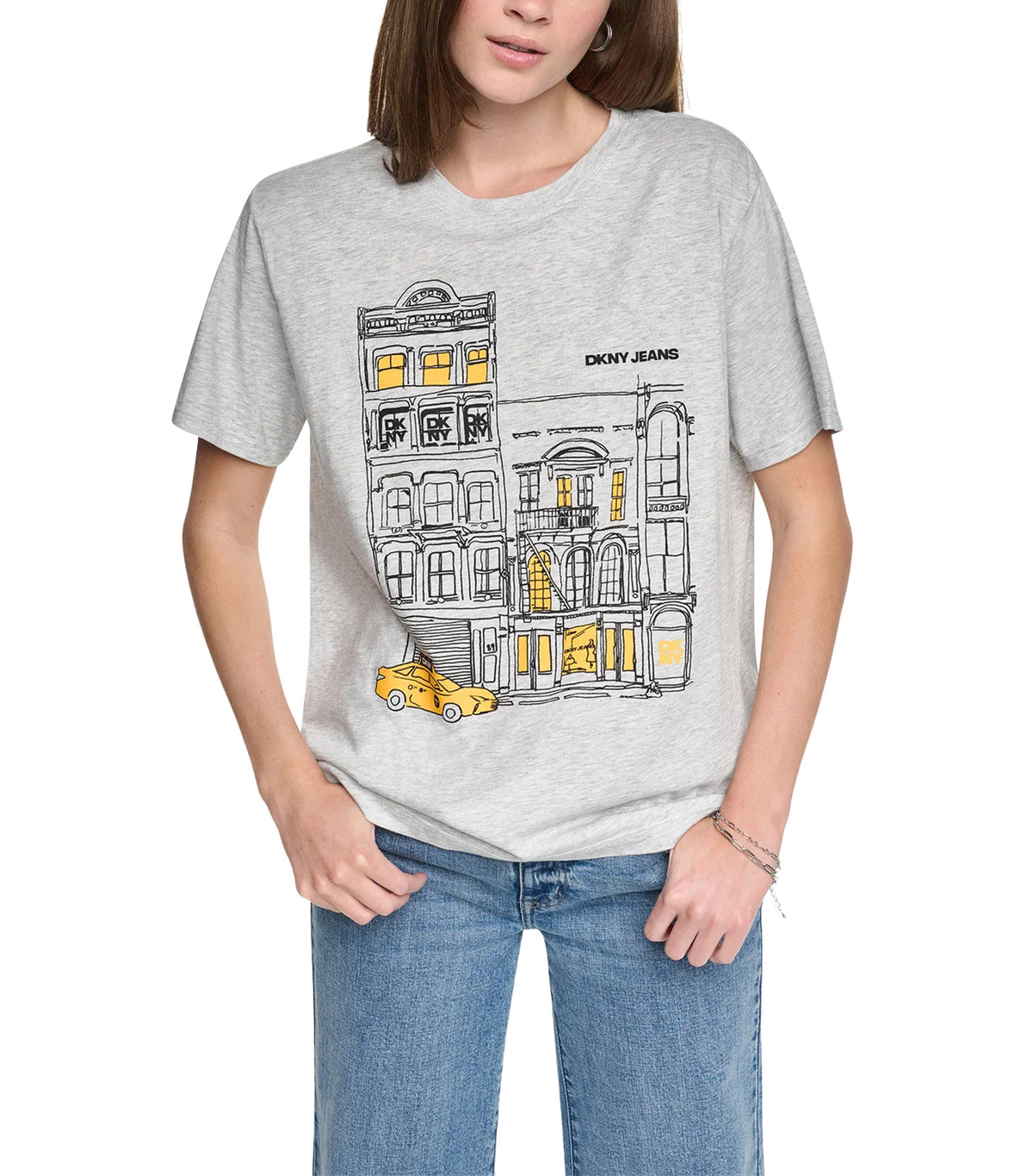 New York Downtown Logo Relaxed Tee SK GRY HTH
