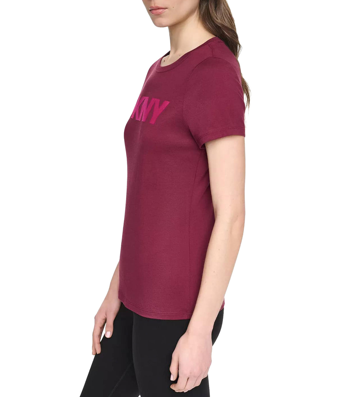 Sport Flocked Logo Crew Neck Tee Claret/Taf