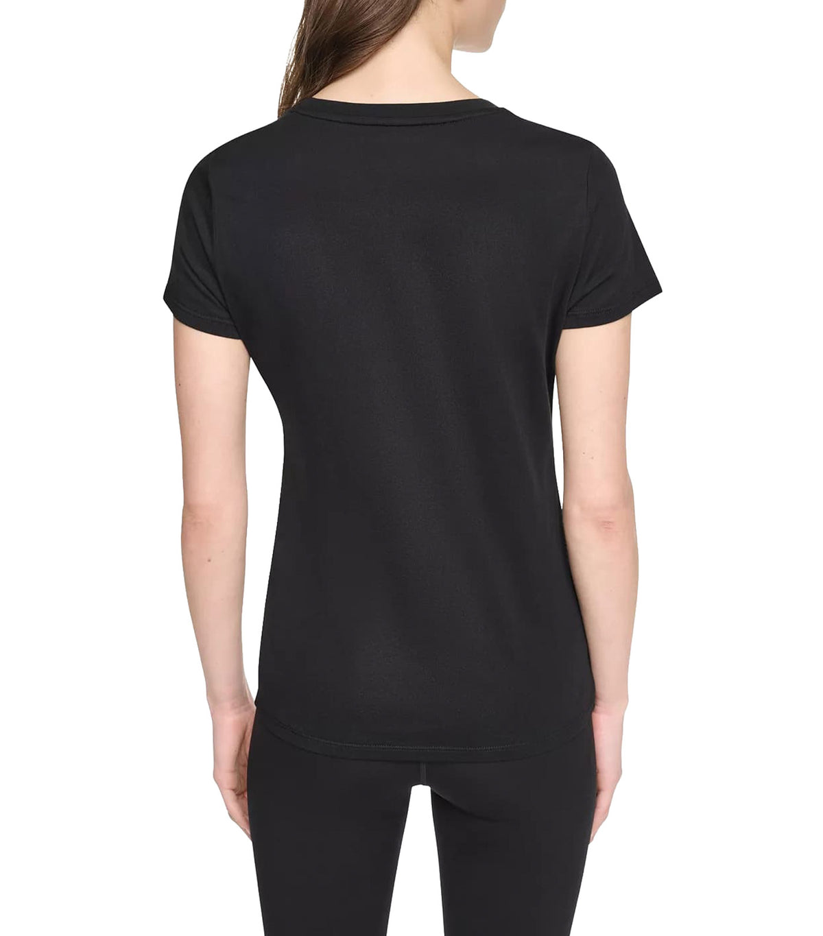Sport Flocked Logo Crew Neck Tee Black/Black
