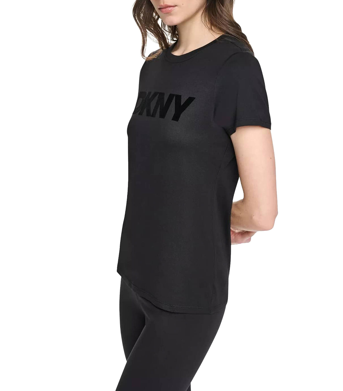 Sport Flocked Logo Crew Neck Tee Black/Black