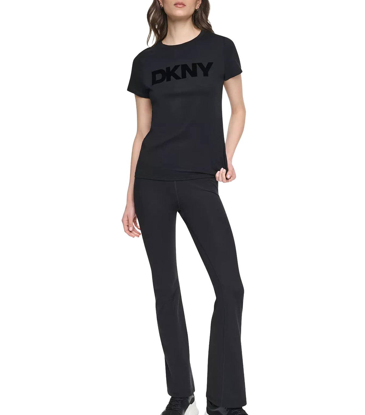 Sport Flocked Logo Crew Neck Tee Black/Black