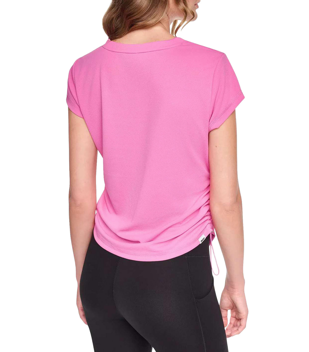 Short Sleeve Tech Tee with Ruched Side Seams Taffy