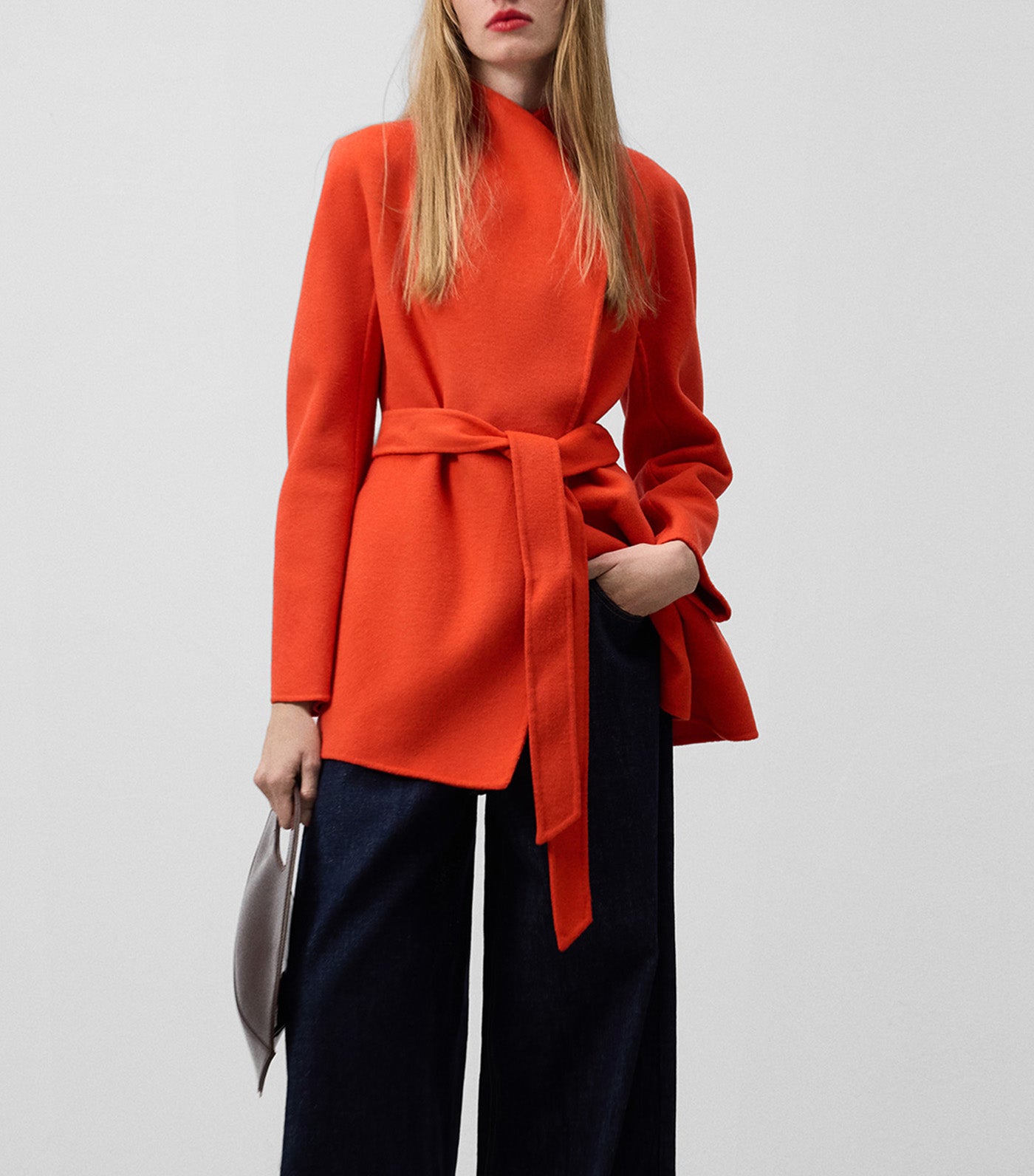 Fitted Double-Faced Coat Red