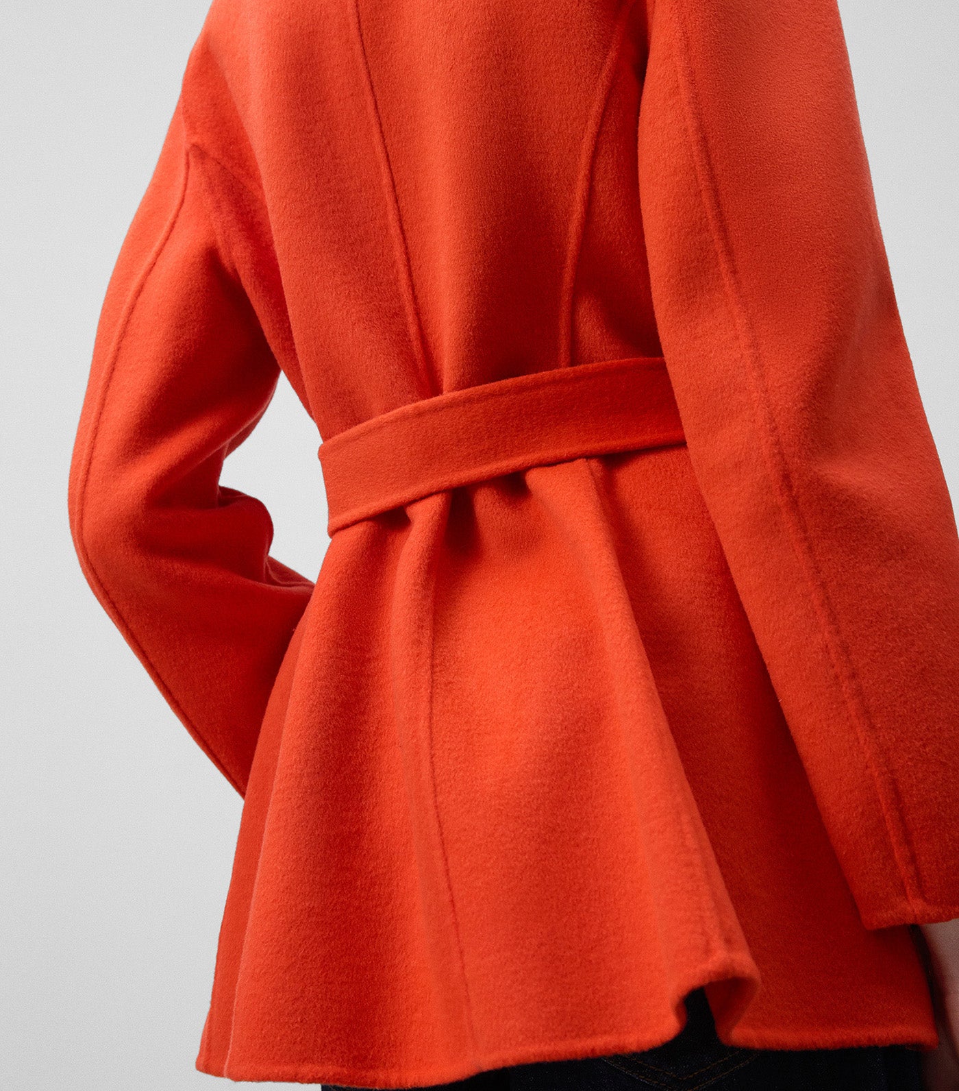 Fitted Double-Faced Coat Red