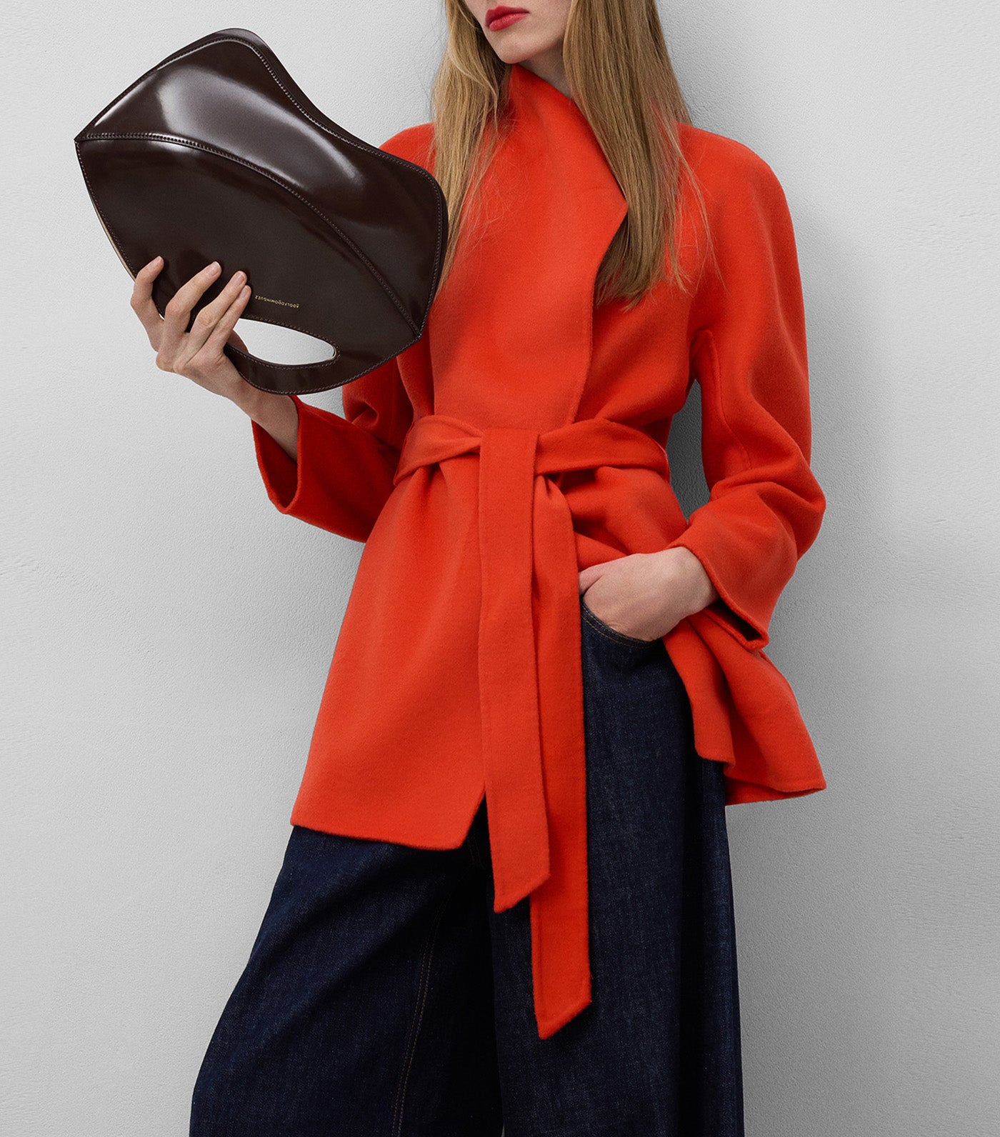 Fitted Double-Faced Coat Red