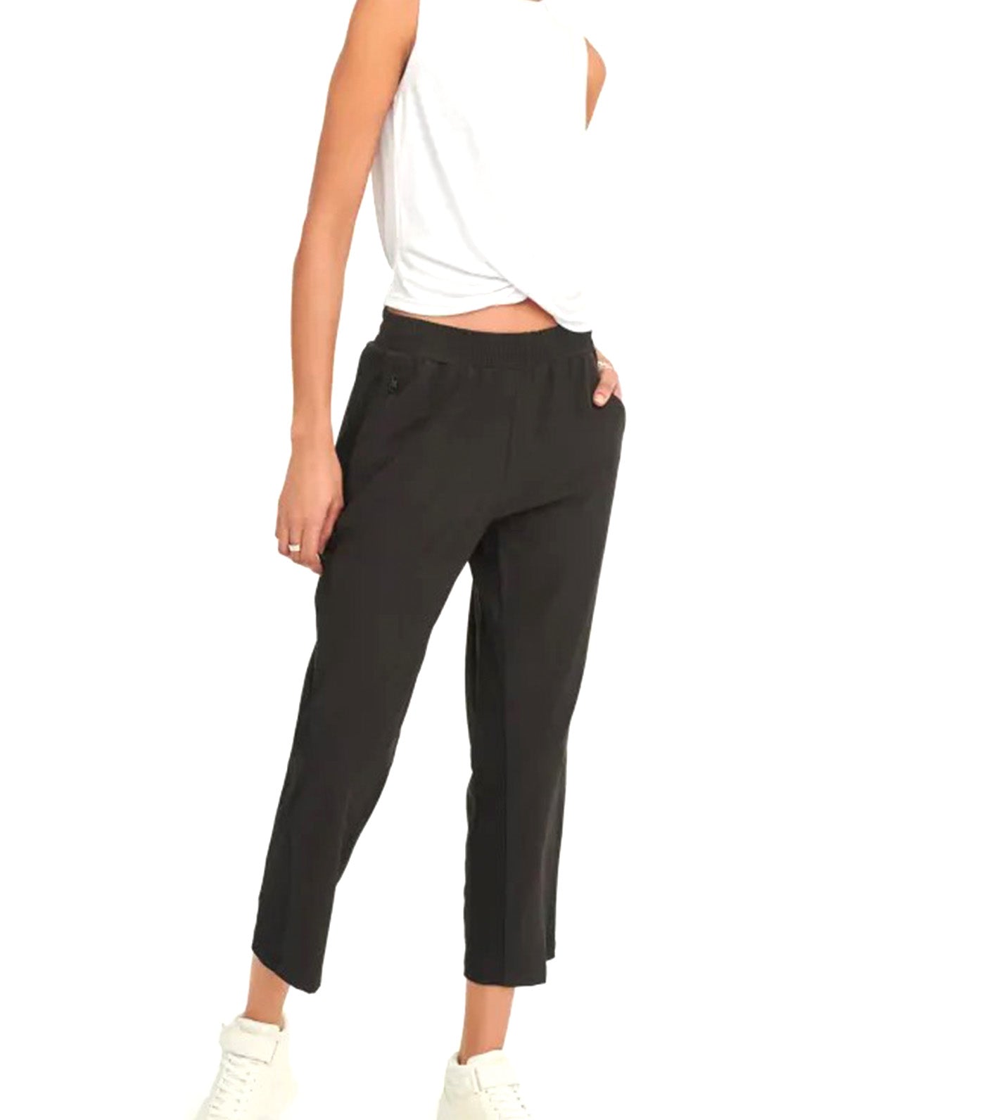 Rib Twist Front Tank White