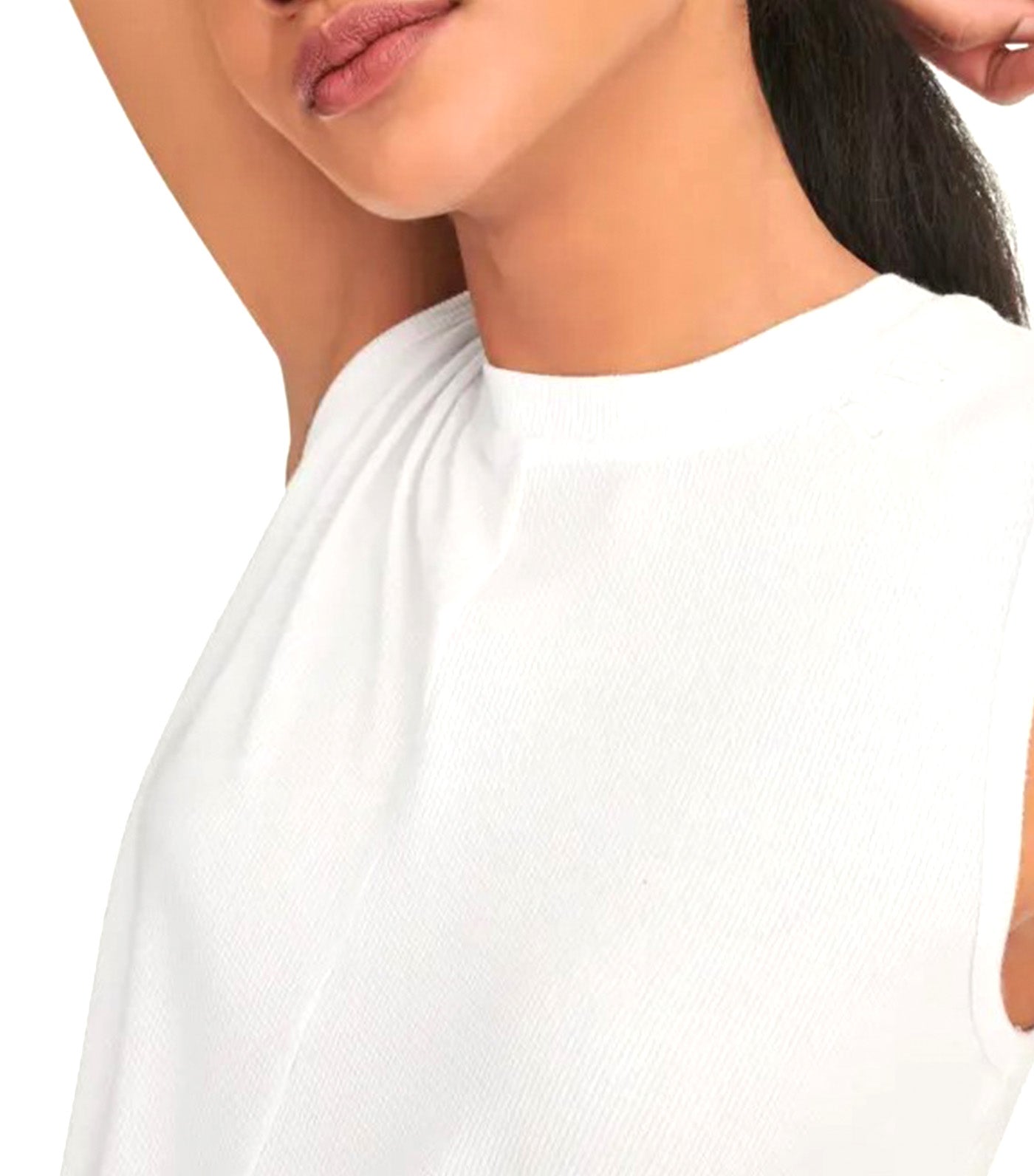 Rib Twist Front Tank White