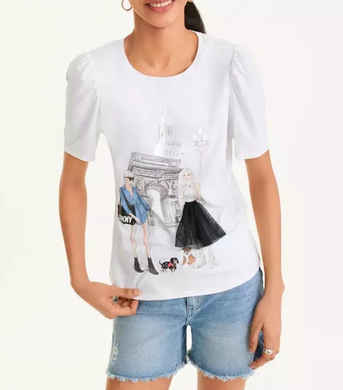 Short Sleeve Conversational Tee White