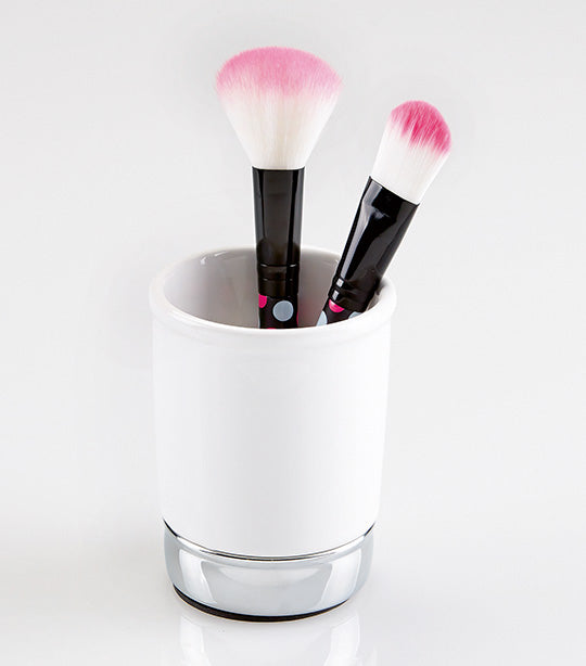 iDesign Tork Collection Tumbler - White and Chrome