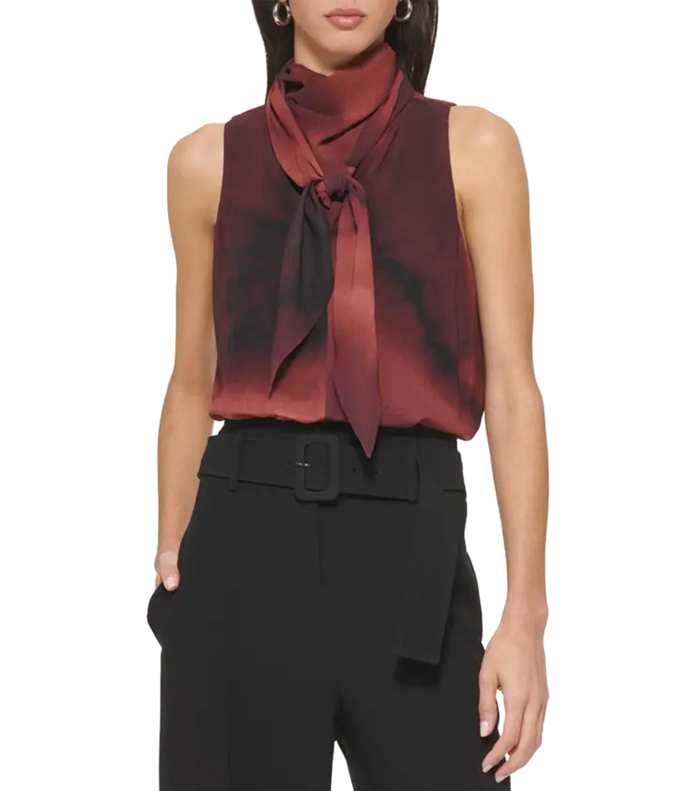 Short Sleeve Tie Neck Blouse Bricklane Multi