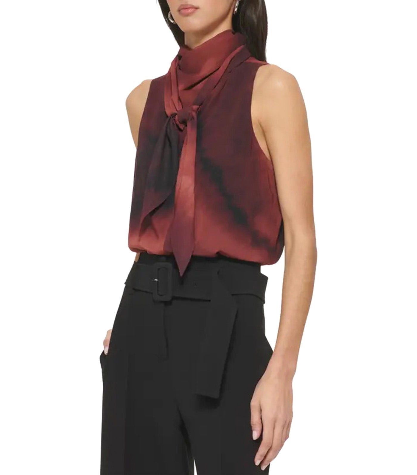 Short Sleeve Tie Neck Blouse Bricklane Multi