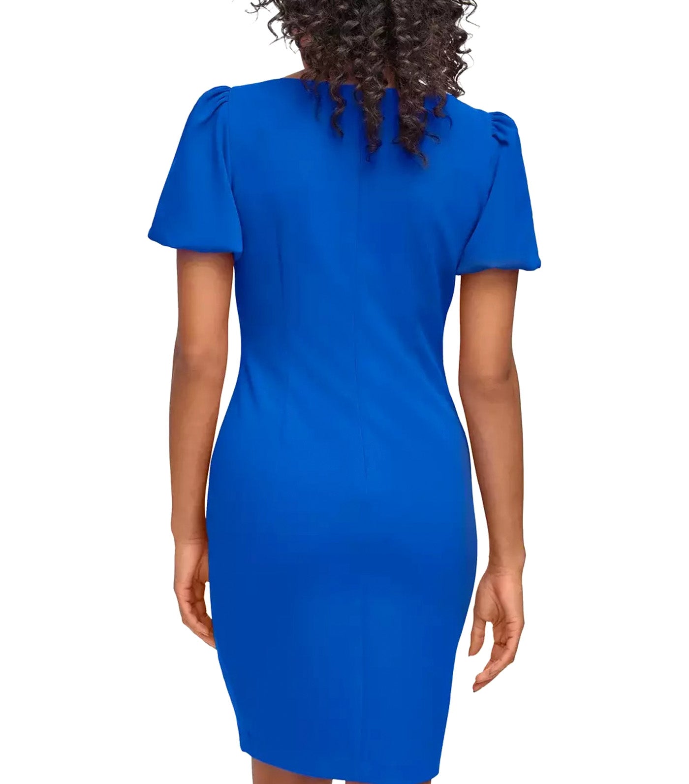 Bubble Sleeve Ruched Body Sheath Cobalt