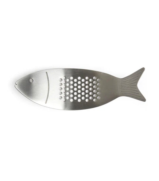 Fish Garlic Press Silver