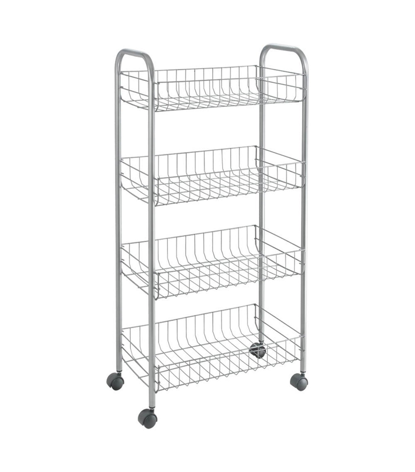 4-Tier Rolling Cart Silver