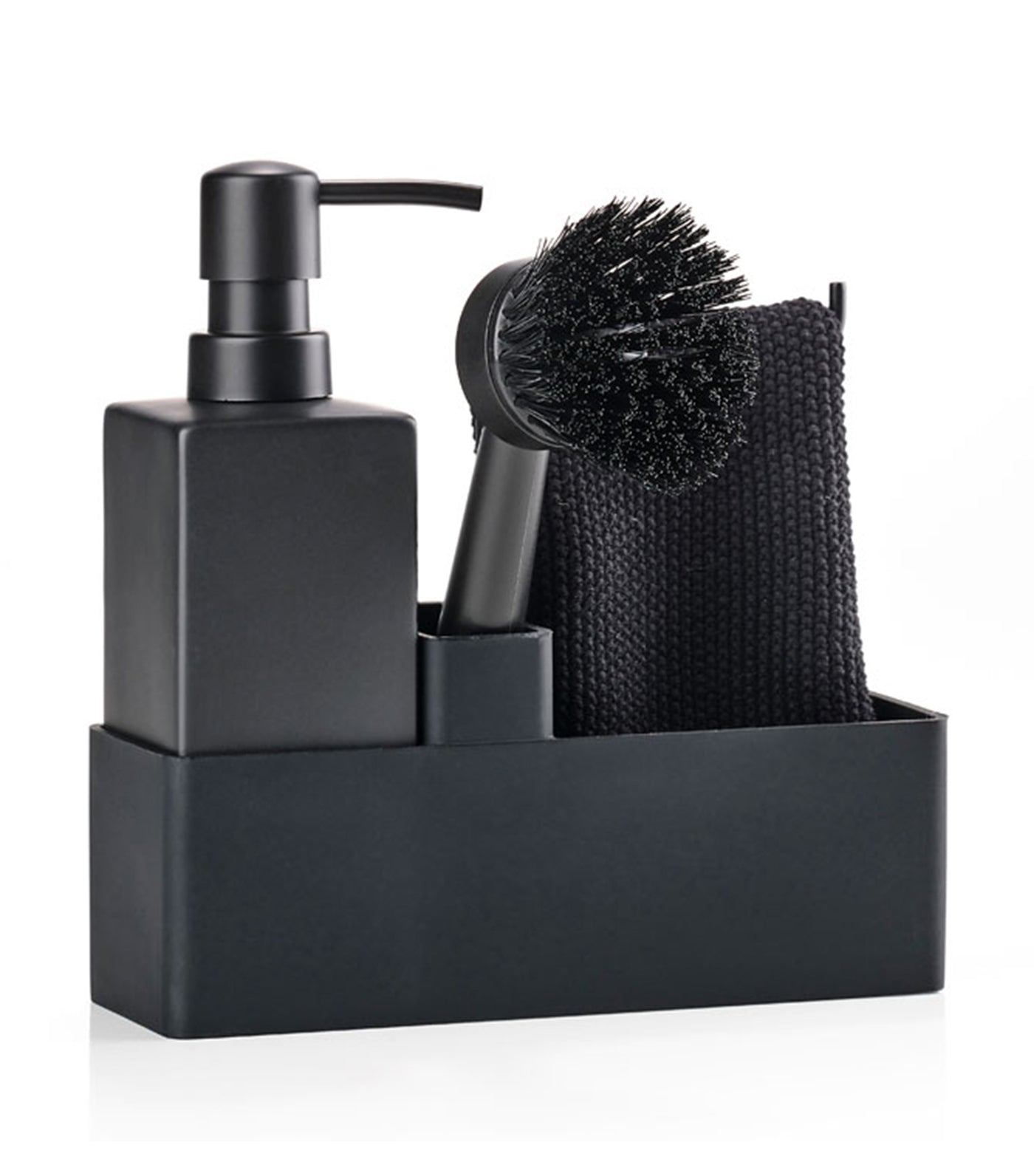 Zone Dishwashing Set 4 parts Black with Cloth