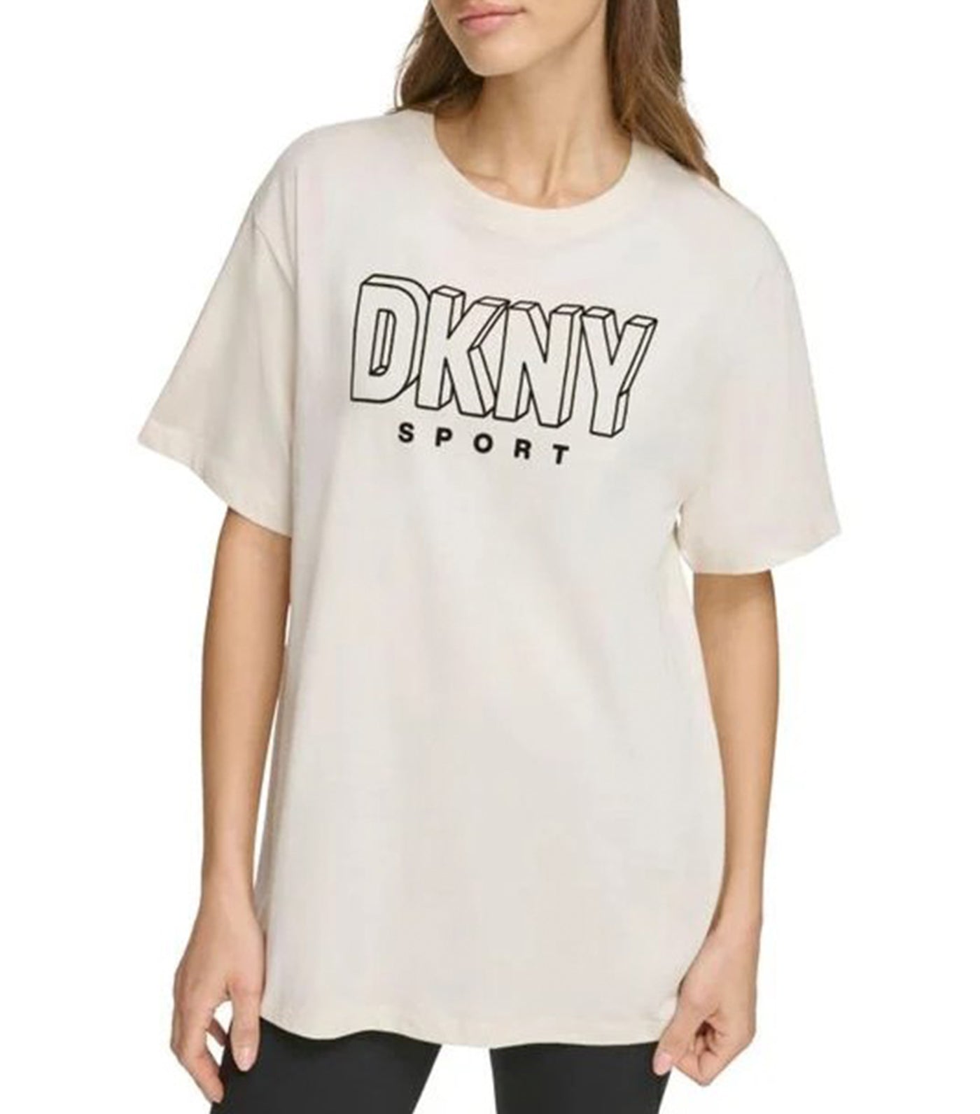 3D Flocked Logo Legging Tee Sand