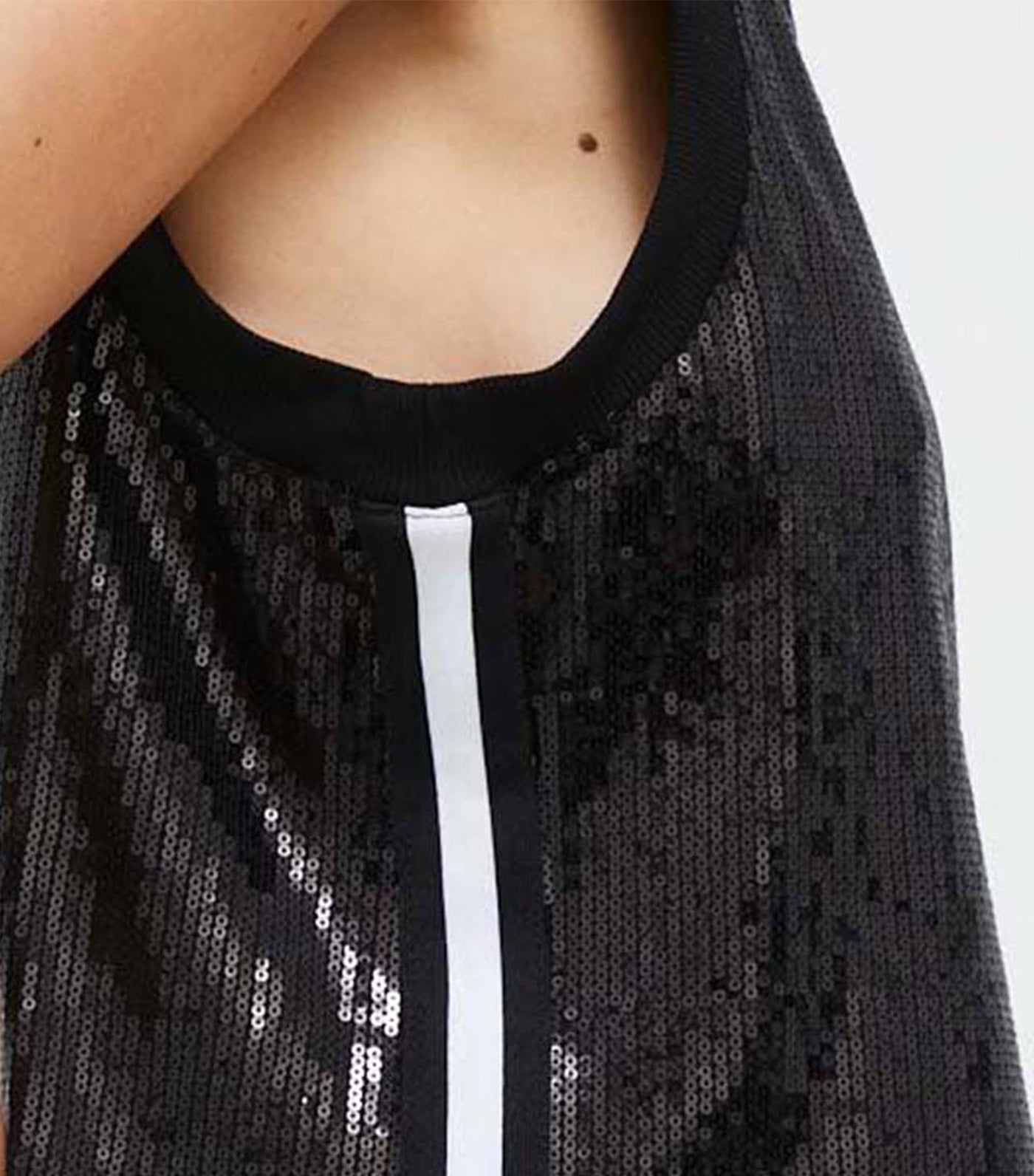 Sequin Muscle Tank Black